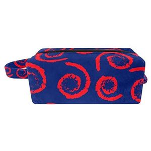 Cosmetische tas,kleine handtas make-uptas voor damesportemonnee,Spiraal vortex strepen blauw,make-uptasjes voor op reis