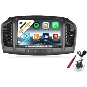 Android 15 Auto Stereo Radio voor O-pel Regal/Insignia (2008-2013) 9 inch 2K Touchscreen Android Head Unit Multimedia Speler met Carplay GPS Navi BT 5G WiFi DSP SWC,Y2