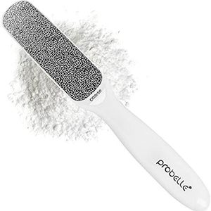 Probelle Dubbelzijdige Multidirectionele Nickel Voetvijl Eeltverwijderaar - Vermindert onmiddellijk eeltplekken en likdoorns tot poeder voor directe resultaten, Veilig gereedschap, White