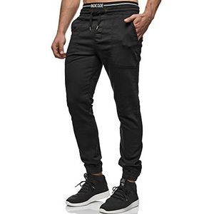 Indicode Heren Nizar Pants | Stretch jeans vrijetijdsbroek Black XXL