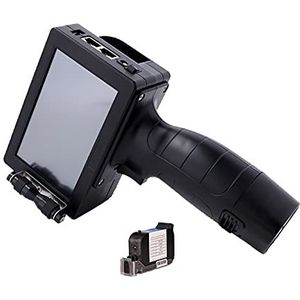 Handheld Inkjet -printer Handheld Jet Print 12.7mm 0.5 Inch Inkjet Printer Industriële Handheld Traceerbaarheid Draagbare Printer Niet gemakkelijk te vervagen(1set with 1Black Ink)