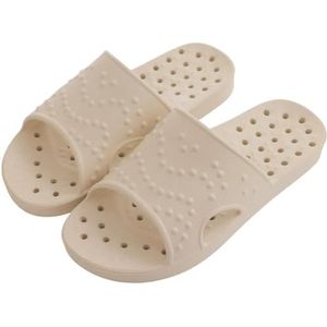 UBOHUZ Zomerpantoffels voor dames, doucheschoenen, sneldrogende zwembadslippers, lichtgewicht strandsandalen, huisslippers voor badkamer, zwembad, Licht Kaki, 47-48