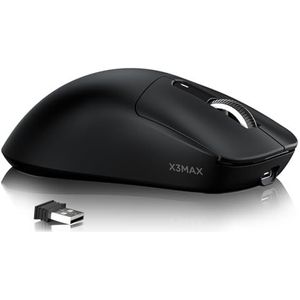 ATTACK SHARK X3MAX 49g SUPERLIGHT Mouse, PixArt PAW3950 Gaming Sensor, BT/2.4G Wireless/Wired Gaming Mouse, 6 Adjustable DPI up to 42000, 200 Hrs Battery, Office Mice for Win11/Xbox/PS/Mac (Black)
