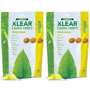 Xlear Xylitol Keelpastilles Suikervrij – Zuigtabletten tegen Droge Mond – Suikervrije Keeldruppels voor Droge Mond – Non-GMO, Glutenvrij, Natural Honey Lemon, 30 Count (Pack of 2)