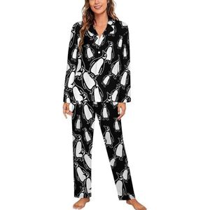 Pinguïn pyjama met lange mouwen voor vrouwen, klassieke nachtkleding, nachtkleding, zachte pyjamasets