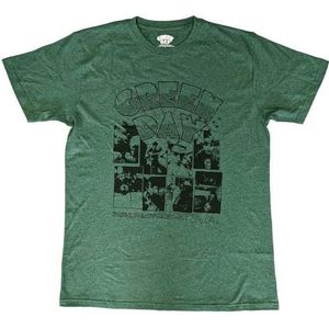 Green Day T Shirt Dookie Frames Band Logo nieuw Officieel Mannen Groen L