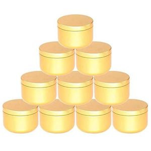 20 Pack 50 ml Ronde Gele Kaars Containers Slip-On Deksel Metalen Aluminium Kaars Blikken Blikken Voor Het Opslag Cosmetische Thee Present Kruiden