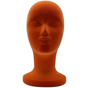 Mannequin Hoofd Display Stand Model en Display Haar voor Hoeden Salon Hoofddeksels Oranje