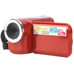 Videocamera, 16X HD 1080 * 720 2 inch TFT LCD-scherm digitale videocamera camcorder ondersteunt fotografie en video voor fietsen, klimmen en hardlopen. Beste voor verjaardag. (Rood)