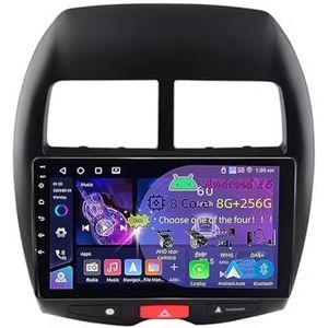 9 Inch 2 Din Android 15 Autoradio voor Mitsubishi ASX 1 2010-2016 met CarPlay AHD Omgekeerd beeld Bediening op het stuur Bluetooth GPS navigatie FM Radio WiFi(C2 4+32G)