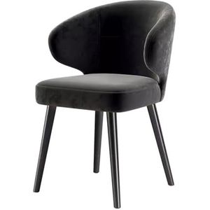 Eetkamerstoelen fluweel, moderne gestoffeerde eetkamerstoelen, metalen poten eetkamerstoelen met rugleuning for eetkamer, keuken, woonkamer, vrije tijd, lounge, make-up(Color:Black,Size:Black Legs)