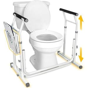 Vaunn Medische Badkamer Verstelbare Hoogte Toilet Rail Grab Bar en Commode Safety Frame Handle