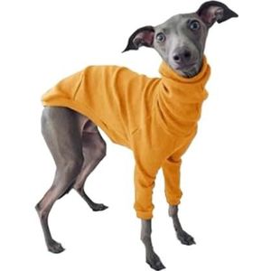 Hondenkleding Lente Herfst Hoge kraag Tweebenige huisdierkleding Greyhound Whippet Coltrui Pyjama Warme kleding Hondenbenodigdheden (Color : Orange, Size : 5XL)
