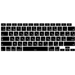 MiNGFi Siliconen Toetsenbordbeschermer Franse AZERTY voor MacBook Air 13"" A2179 (2020), A2337 (M1, 2020–2022) US/ANSI - Zwart