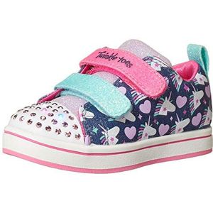 Skechers Kids Girls Sparkle RAYZ-Unicorn Heartbeat_314842N Sneaker, Navy/Multi, 7 Toddler