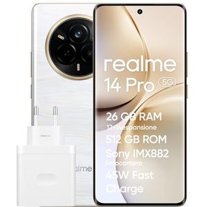 realme 14 Pro 5G Smartphone, 12+512GB, 50MP Sony IMX882 OIS Camera, Dimensity 7300, 120Hz Curved Display, IP69 Waterproof, 5260mAh Battery, 45W SUPERVOOC Fast Charging, Beige