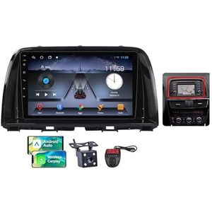 Android 13 Dual Din Car Stereo voor Mazda CX5 2012-2015 met 9 inch HD Touchscreen Media Player met Carplay Android Auto Bluetooth 5.0 4G WiFi GPS-navigatie FM/RDS SWC + achtercamera(B,NF-2)