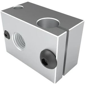 1 stuk V6 verwarmingsblok van geplateerd koper en messing PT100 3D-printeronderdelen, warmte for upgrade E3D hotend DDB-extruder(1PC Aluminum)