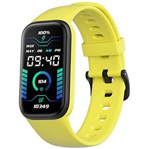 SMARTY2.0 - Smartwatch SW042I - geel - hartslag, druk- en zuurstofbewaking, sportmodus, waterbestendigheid IP68 - siliconen band - afmetingen 43 x 25 x 11 mm
