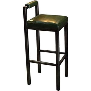 Bar Stoel Retro Vintage Barkrukken Counter Hoge stoelen Met leer beklede zitting met metalen voetsteun met lage rugleuning Krukken