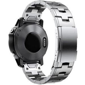 26mm 22mm Quickfit Titanium Band geschikt for Garmin Fenix ​​6/6X/6XPro/7/7X/5/5X/5XPlus/3 Metalen Release Horlogeband geschikt for Forerunner 945 935 (Color : Silver 02, Size : 26mm)