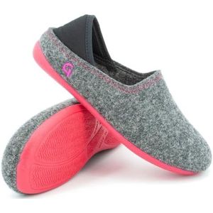 Gottstein Vilten pantoffels Wool Slip-On Kids, Re Antraciet Raspberry, 28 EU