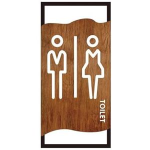 Toiletbordjes voor badkamer, deurbordjes voor slaapkamer, imitatie hout voor toilet, huisnummerplaat, muurstickers voor toilet, adreslabel voor B