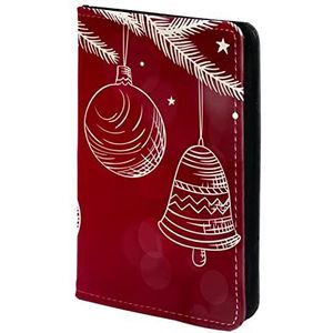 Rode kerst witte deotatie-01 paspoorthouder, paspoorthoes, paspoortportemonnee, reisbenodigdheden, Meerkleurig, 11.5x16.5cm/4.5x6.5 in