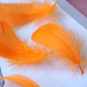 100 stks/pak Kleurrijke DIY Veren Gevulde Ballon Vul Veer Haar Clip Materiaal Decor Bruiloft Decoratie-Oranje