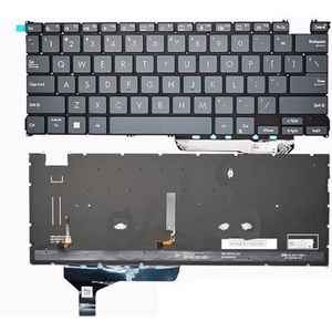 Verlicht notebooktoetsenbord voor Zenbook 14 OLED UX3402Z UX3402ZA UX3402VA/YA S 13 UM5302T UM5302TA(US Blue LED 4 Screw)