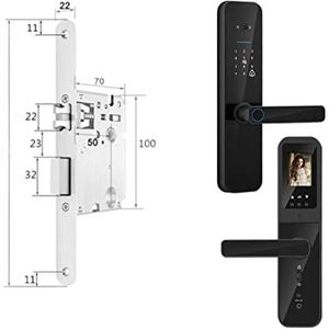 Slim slot Tuya Digitaal Elektronisch Smart Deurslot Met Biometrische Camera Vingerafdruk Smart Card Wachtwoord Sleutel Ontgrendelen(220x22-R(5050))