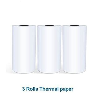 Etiketprinters Draagbare printerlabel Mini Thermische Multifunctionele Bluetooth Machine Home Office Ondersteuning Meerdere systemen (Color : Three Rolls Paper)