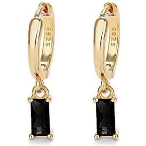 2 stuks hangende oorbellen, lange damesoorbellen van 14 karaat goud, oorbellen voor dames, meisjes, heren, S, Messing, zirkonia, zirkonia