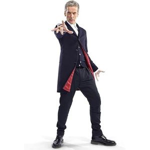 A&M Express Heren Dr Who Lange Wollen Kostuum Jas 12 Serie Fluwelen Trenchcoat Reiziger Katoenen Jas Collectie Voor Mannen, Blauw, XXL