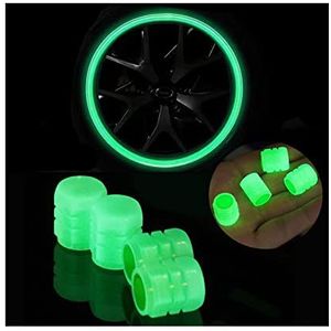 Universal Fluorescent Car Tire Valve Caps 4pcs, Luminous Tire Valve Stem Caps, Fluorescent Car Tire Valve Caps for Most Cars, Truck, SUV, Motorcycles, Bike (4pcs,Green)