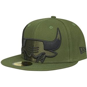 New Era 59Fifty Fitted Cap - Half Chicago Bulls Rifle Olive, olijf, 56/57 cm