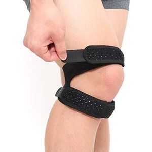 Comfort antislip compressie breien knie sport neopreen kniebrace met elastische band voor hardlopen sport (zwart)
