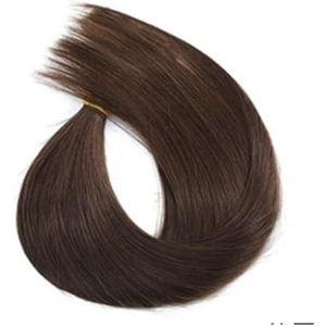 Paardenstaartverlenging, Blonde rechte paardenstaartextensies for vrouwen Haarverlengingen(Dark brown)