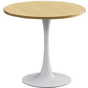 Prachtige ronde tafel, eenvoudige zakelijke onderhandelingssalontafel, H75CM balkon witte vrijetijdstafel, kleine familie eettafel, kleine ontvangsttafel (Kleur: B, Maat: 80cm)
