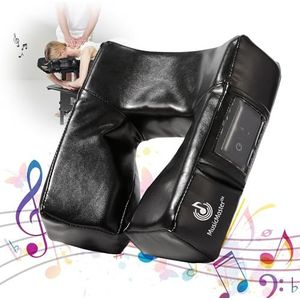 Music Master High Fidelity Sound Face Cradle Cushion- Bluetooth Massage Kussen voor Face Down Rust- Ultra Zachte Massagetafel Hoofdsteun-Grote Oogopening voor Superieur Comfort, Zwarte Nano