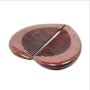 SY-001 Een stuk Natuurlijke paarse hart kammen Hartvorm houten Violet hout kammen Gift voor bruiloft