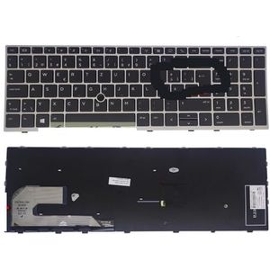Hongaars Duits Zwitsers Deens Verlicht Toetsenbord Voor HP EliteBook 855 850 G5 G6, ZBook 15u g5 g6 HPM17B7 EU Notebook(Swiss NO Light)