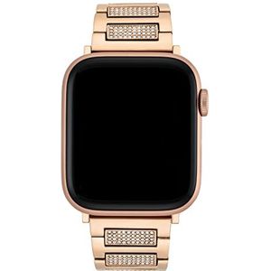 Anne Klein Premium Crystal Accented Fashion Armband voor Apple Watch, veilig, verstelbaar, Apple Watch Band vervanging, past op de meeste polsen, roségoud, Roségoud