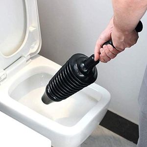 Garden Mile Heavy Duty Zwarte Toilet Plunjer - Flexibele PVC Plastic Hogedruk Afvoer Ontstopper Badkamer Accessoire Plunjer - Essentiële Huishoudelijke Tool Kit voor Toiletten, Badkuipen, Douches en