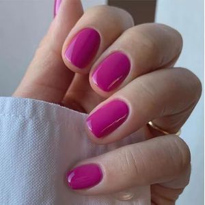 Coffin False Nails French Short Press on Nails Ballerina Acrylic Stick on Nails Pure Color Fake Nails 24pcs for Women and Girls, with solid glue, nail lamp(C)