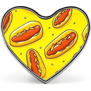 Hot Dog Pin Badge Hartvormige Identiteit Pins Broches Knop Badges Voor Hoeden Jassen Decor