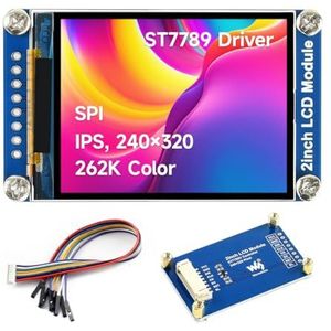 Waveshare General 2inch LCD Display Module IPS Screen 240×320 Resolution with Embedded Controller Communicating via SPI Interface Requires Minimum GPIO for Controlling