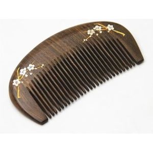 Natuurlijke Goud Sandelhout Kleine Kam Natuurlijke Houten Structuur Fijne Tand Haar Kam Antistatische Hoofd Acupunctuur Punt Massage Gift