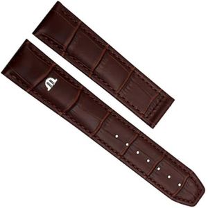 dayeer Vrije tijd zakelijke koe lederen armband voor MAURICE LACROIX horlogebanden Echt lederen horlogeband met vouwgesp (Color : Brown no buckle, Size : 26mm)