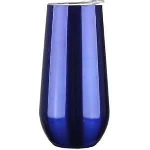 Multi kleuren 6oz wijnkoeler koffie thermos mok, roestvrijstalen dubbelwandige wijnvacuümfles, for champagne, cocktail, bier, kantoor (Size : 125-180ml, Color : Blue d)